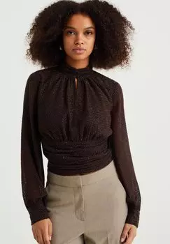 Блузка WE Fashion, коричневая