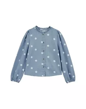 Блузка WE Fashion, небесно-синий