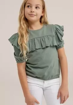 Блузка WE Fashion, зеленая