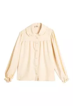 Блузка Wide Peter Pan Neck Ruffled Detail Koton, бежевый