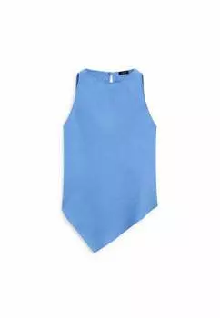 Блузка With Asymmetric Massimo Dutti, синяя