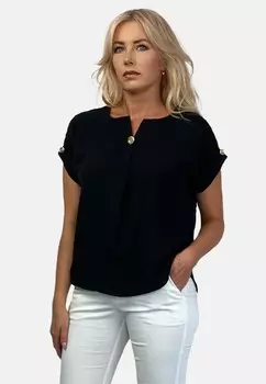 Блузка WITH BUTTON REGINA FASHION, цвет black