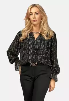 Блузка WITH CHAIN REGINA FASHION, цвет black with beige print