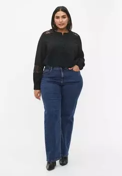 Блузка WITH CROCHETED DETAILS Zizzi, цвет black