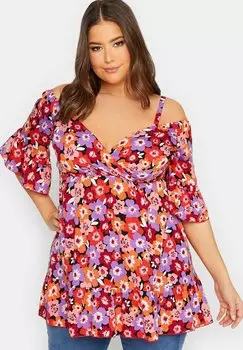 Блузка Yours Clothing, фиолетовый