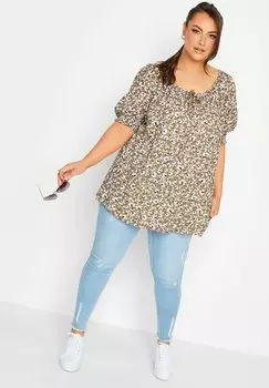 Блузка Yours Clothing, коричневый