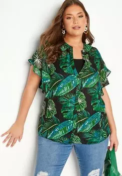 Блузка Yours Clothing, зеленый