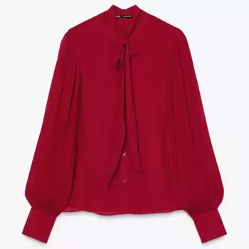 Блузка Zara Bow Zw Collection, красный