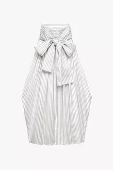 Блузка Zara by Stefano Pilati Striped Halter Tie, белый/полосатый