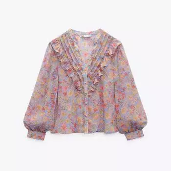 Блузка Zara Floral, мультиколор