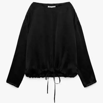 Блузка Zara Flowing Satin, черный