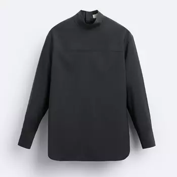 Блузка Zara X Studio Nicholson Mock Turtleneck, темно-серый