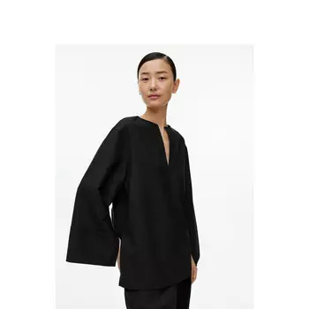 Блузка женская Arket с V-образным вырезом, черный