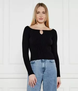 Блузка женская Boss Orange с глубоким вырезом, черный