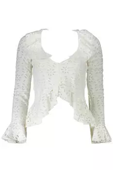 Блузка женская Desigual оригинального кроя коротка, белый