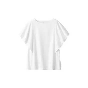 Блузка женская Muji с волнистыми рукавами, черный