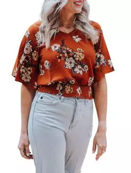 Блузка женская SHE + SKY, цвет rust