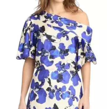 Блузка женская Tanya Taylor, синий/кремовый/мультиколор