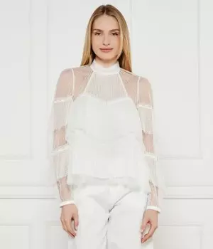 Блузка женская Twin-Set полупрозрачная кружевная, экрю
