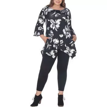 Блузка женская White Mark, цвет black/tan