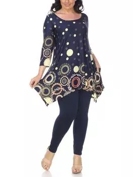 Блузка женская White Mark, темно-синий