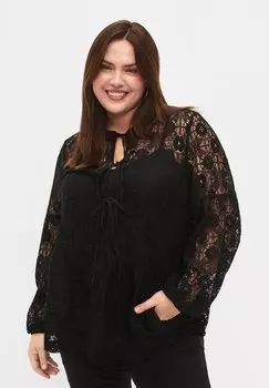 Блузка Zizzi С ЗАВЯЗКАМИ, черный