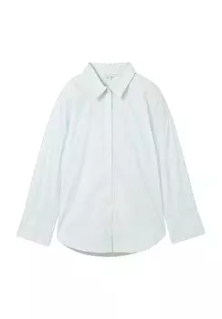 Блузки-рубашки, воротник Кент, планка на пуговицах, женские Tom Tailor, цвет Mint White