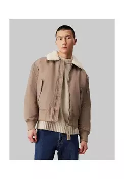 Блузон "Авиатор", воротник из искусственного меха, мужской Calvin Klein Jeans, коричневый