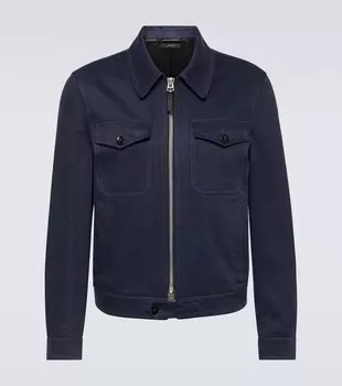 Блузон из хлопка и льна Tom Ford, синий