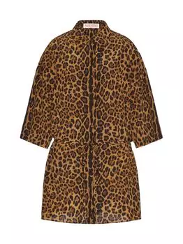Блузон из крепдешина Animalier Valentino, животный принт