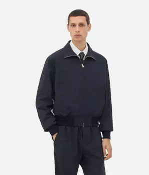 Блузон из тонкой шерсти Bottega Veneta, темно-синий
