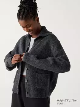 Блузон из трикотажной пряжи для суфле Uniqlo, серый