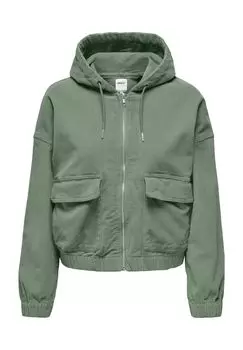 Блузон, капюшон, карманы с клапанами, женские ONLY, цвет Lily Pad