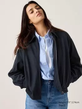 Блузон оверсайз из матового джерси большого размера Uniqlo, синий