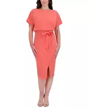 Блузон-платье с запахом kensie, оранжевый