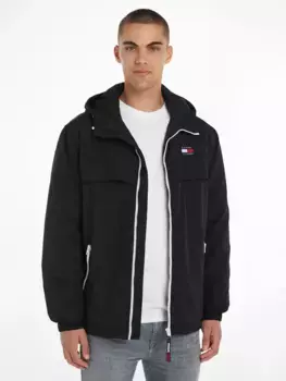 Блузон Tommy Jeans "TJM PADDED SOLID CHICAGO", с капюшоном, черный