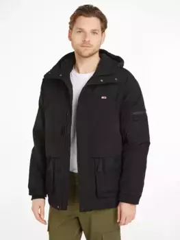 Блузон Tommy Jeans "TJM TECH JACKET", с капюшоном, черный