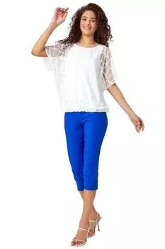 Блузон в клетку с абстрактным принтом Roman, белый