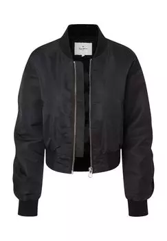 Блузон, воротник стойка, рюши, женский Pepe Jeans, черный