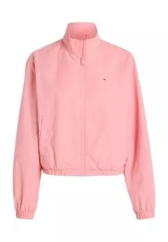 Блузон, воротник стойка, вышивка логотипа, женский TOMMY Jeans, цвет Tic Tickled Pink