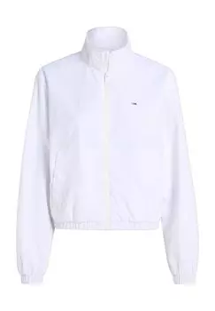 Блузон, воротник стойка, вышивка логотипа, женский TOMMY Jeans, цвет Ybr White