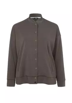 Блузонный жакет Неброский блузонный жакет в однотонном стиле frapp, оливковый