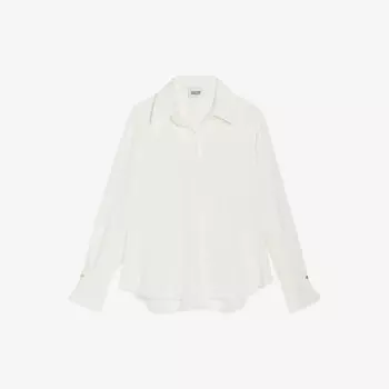 Блюзовая струящаяся блузка из крепа Claudie Pierlot, цвет naturels