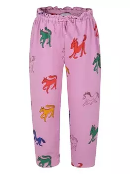 Bobo Choses брюки с графическим принтом, розовый