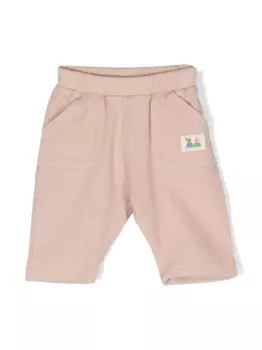 Bobo Choses брюки в рубчик с нашивкой-логотипом, розовый