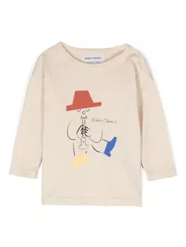Bobo Choses футболка с изображением игрока на волшебной флейте, нейтральный цвет