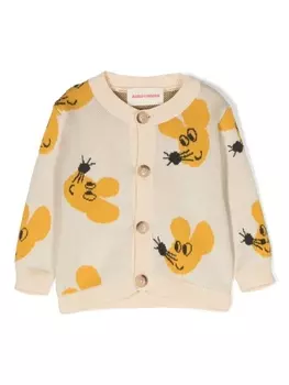 Bobo Choses кардиган вязки интарсия, нейтральный цвет