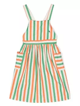 Bobo Choses платье в полоску, нейтральный цвет