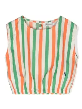 Bobo Choses полосатая футболка без рукавов, зеленый
