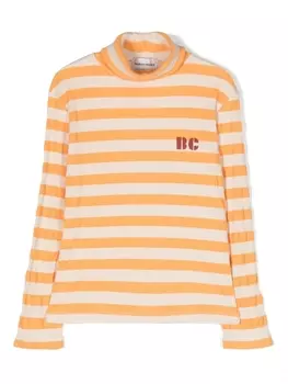 Bobo Choses полосатая футболка в рубчик с логотипом, нейтральный цвет